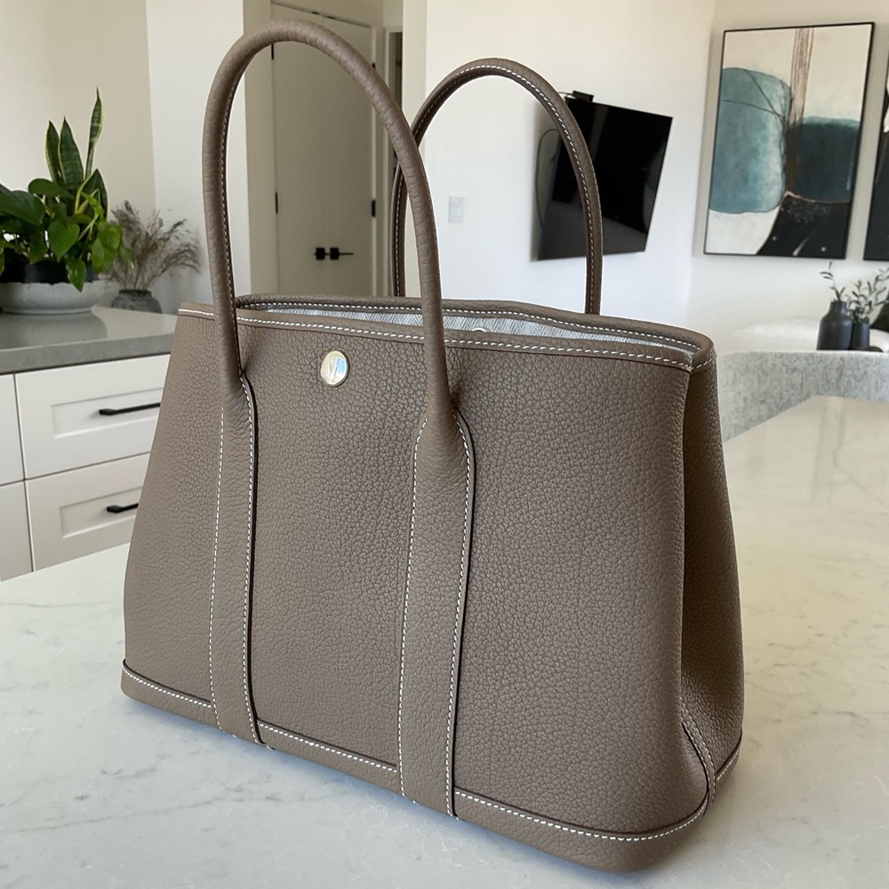 HERMES BEIGE GARDEN PARTY 30 CALFSKIN BAG 18 ET. Brand New 100% Authentic
